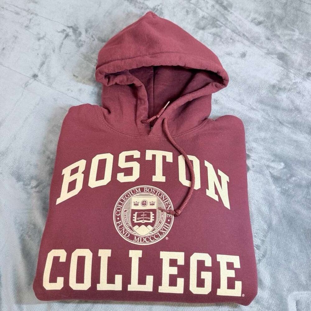 NWOT Boston College Hoodie Sweatshirt Men's Sz M Maroon BC Eagles Logo